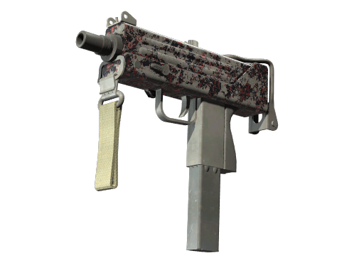 MAC-10 | Red Filigree (Battle-Scarred)