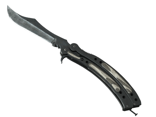 ★ StatTrak™ Butterfly Knife | Black Laminate (Well-Worn)