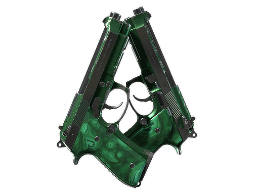 Dual Berettas | Polished Malachite (Well-Worn)