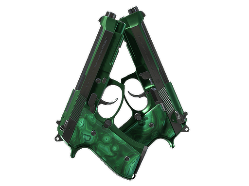 Dual Berettas | Polished Malachite (Minimal Wear)