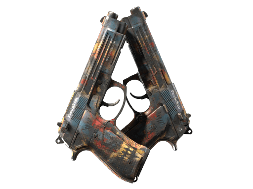 StatTrak™ Dual Berettas | Hideout (Well-Worn)
