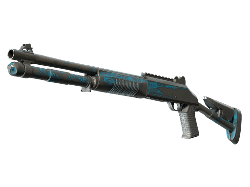 Souvenir XM1014 | VariCamo Blue (Battle-Scarred)