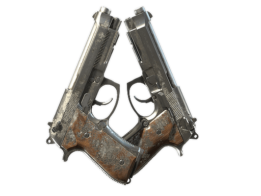 Dual Berettas | Silver Pour (Battle-Scarred)